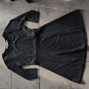 Warm Fabric 3/4 Sleeves Flared Dress